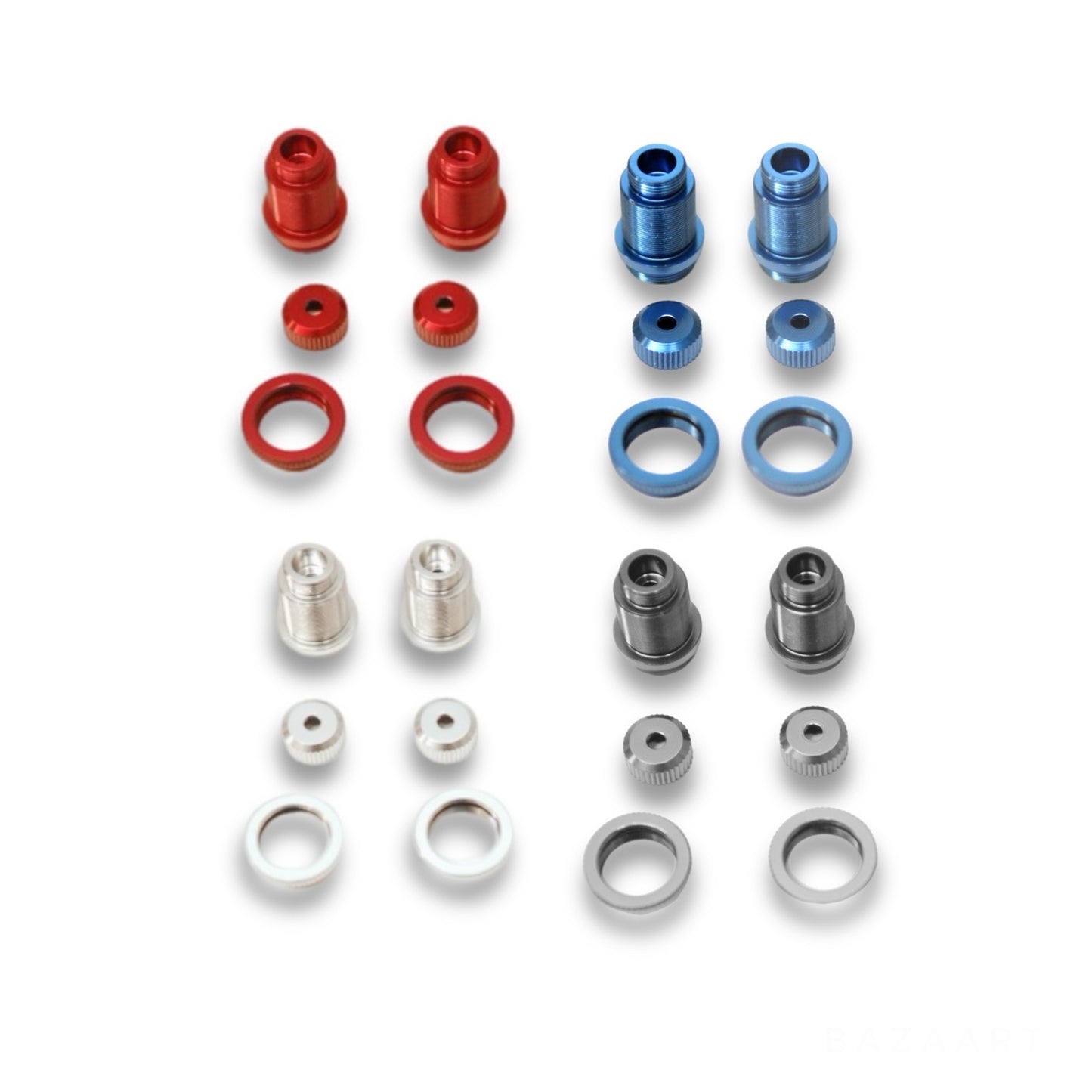 CNC Machined Alum. Threaded Shock Bodies w/alum. Collars (1 Pair)