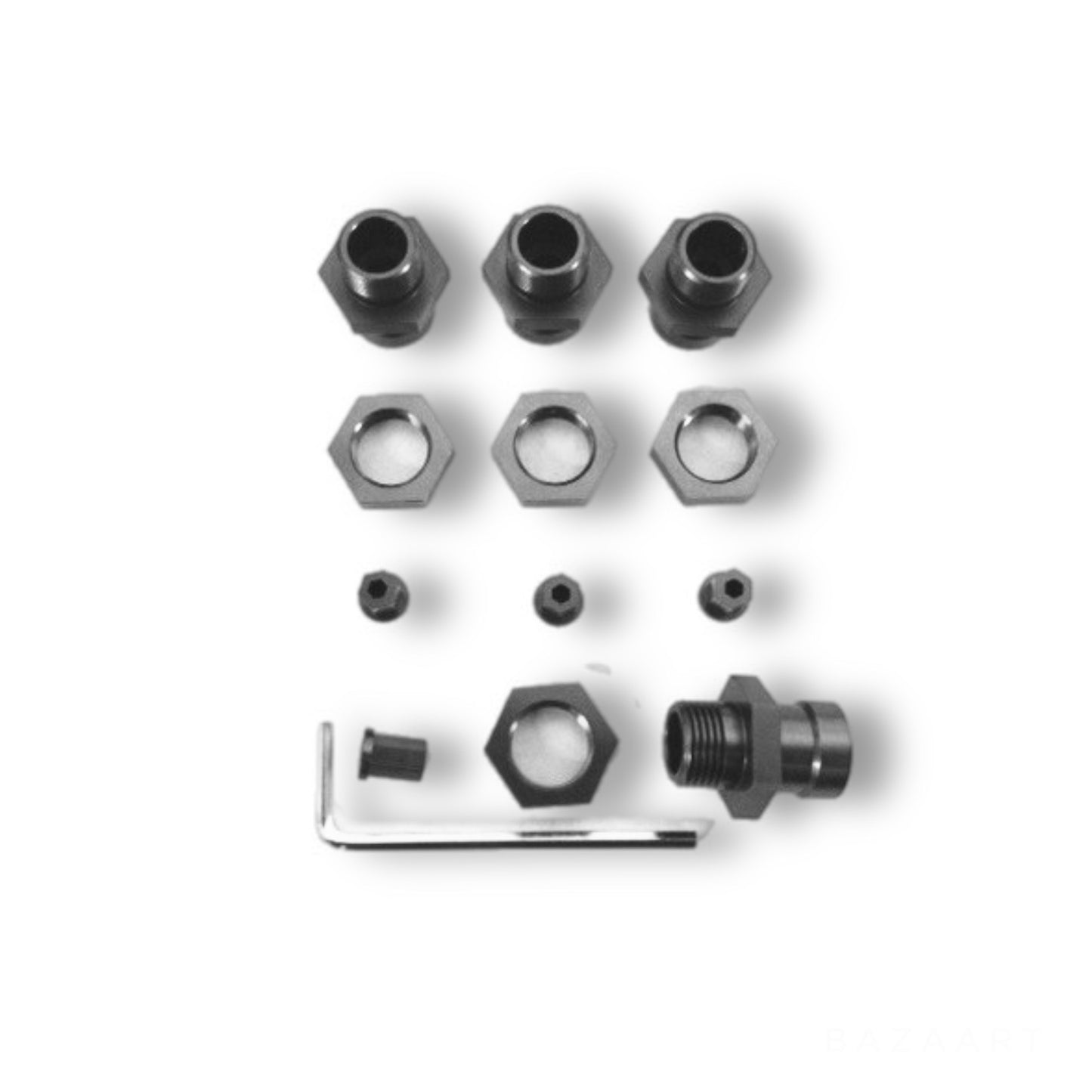CNC Machined Aluminum 17mm Hex Adatpers
