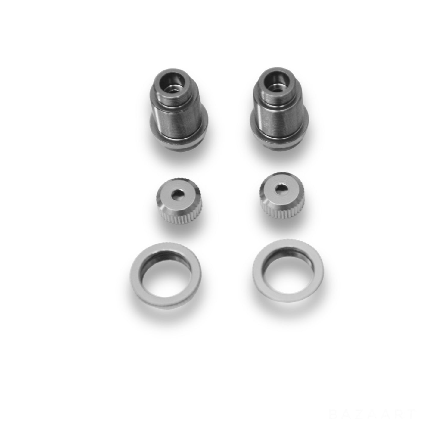 CNC Machined Alum. Threaded Shock Bodies w/alum. Collars (1 Pair)