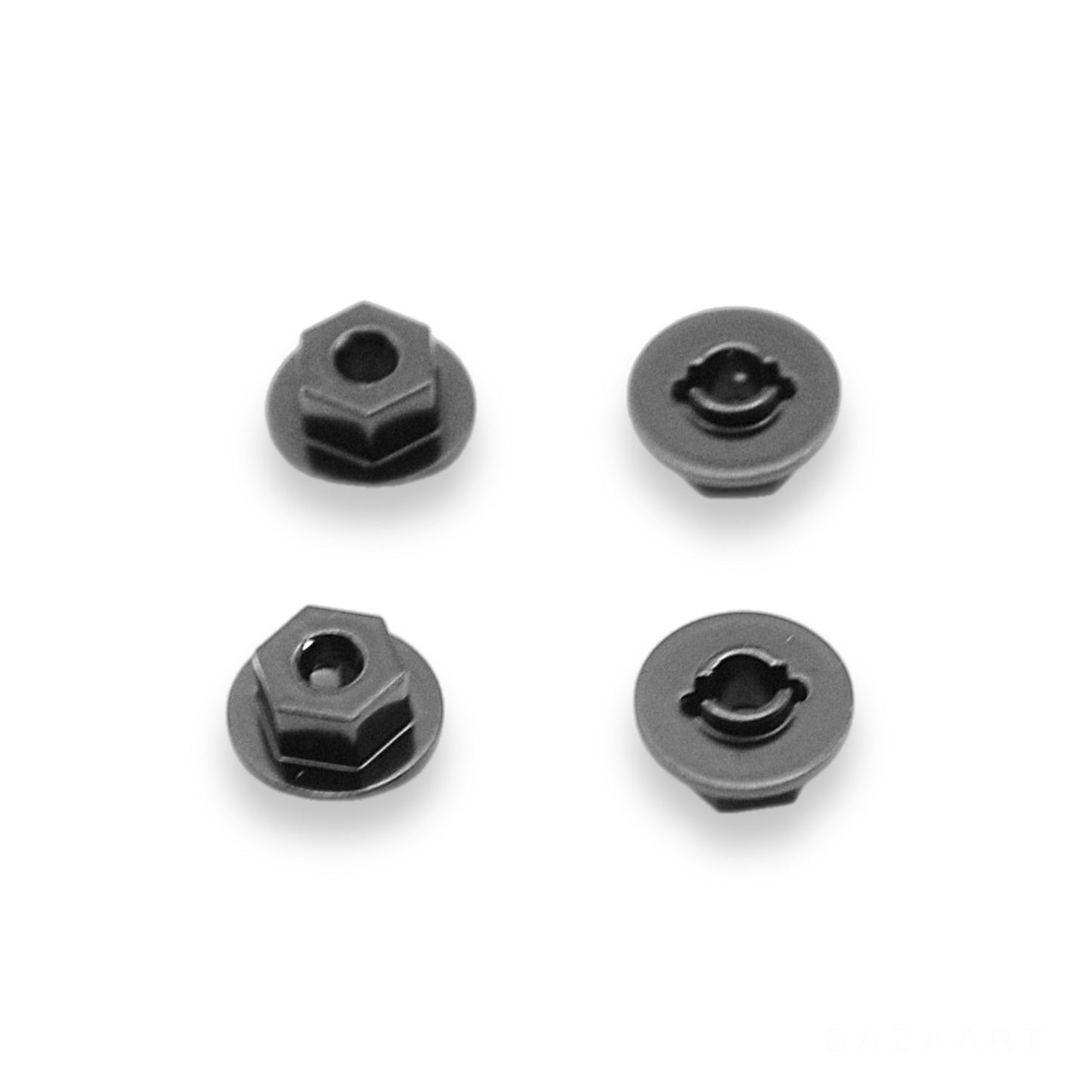 CNC Machined Brass +1mm Off-set Extra Weighted Hex Adapters (4 Pcs, Black)