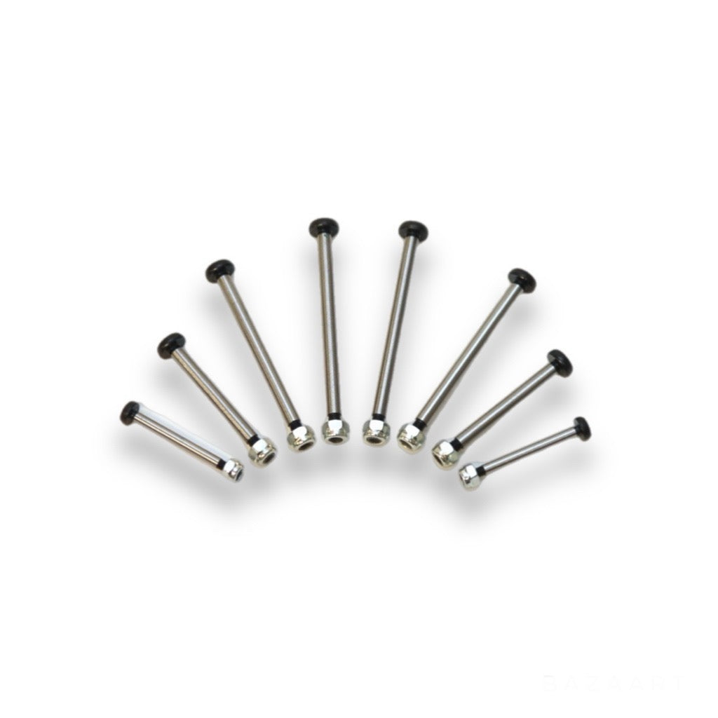 Team STRC Heat Treated Polished Steel Lock-Nut Style Hinge-Pin Kit for Traxxas Slash (2wd), Rustler, Stampede