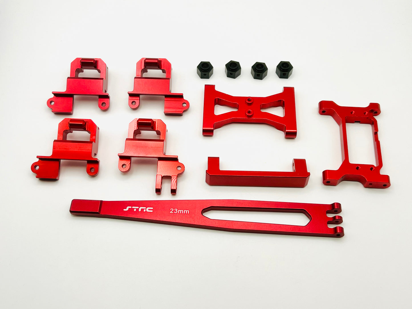STRC Ultimate Aluminum Option Parts Package Traxxas TRX-4 Defender/Sport (Red)