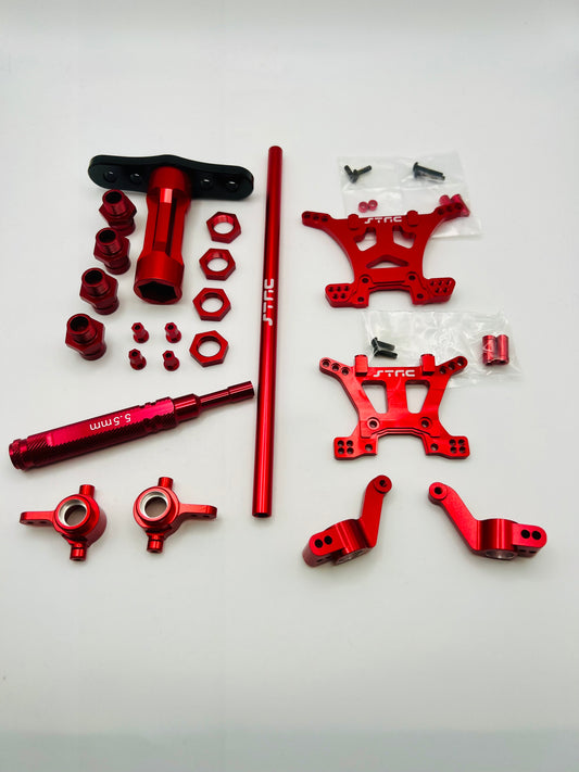 STRC Aluminum Option Parts Package w/Tools for Traxxas Slash 4x4, Stampede 4x4 Red anodized