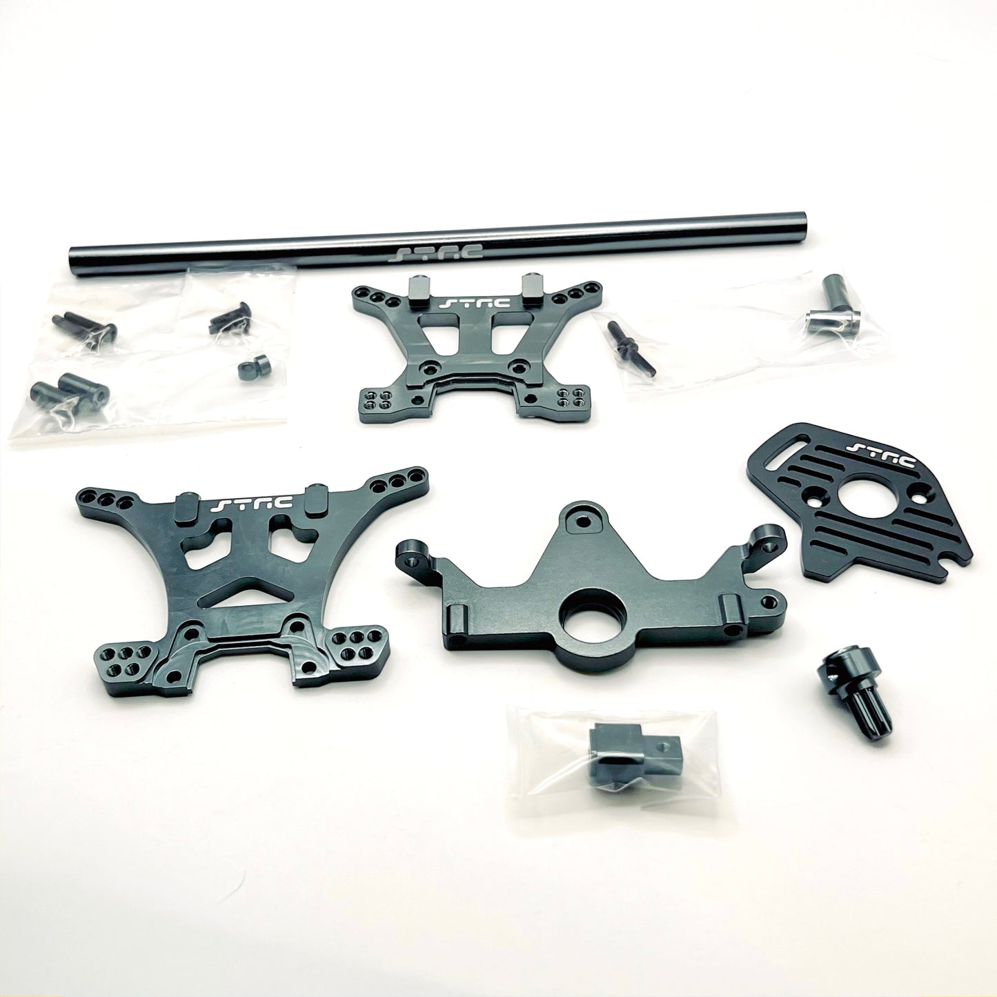 STRC Aluminum Option Parts Package for Slash 4x4, Stampede 4x4 and Rustler 4x4 (Gun Metal)